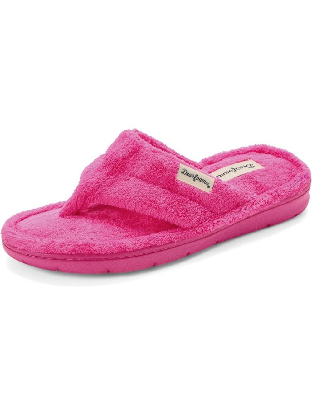 Women's Pink Melanie Colorblocked Microfiber Terry Thong Cloth Slipper Shoes